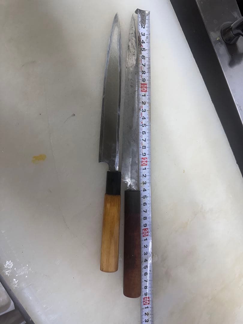 ステンレス製木製ハンドル包丁2本セット